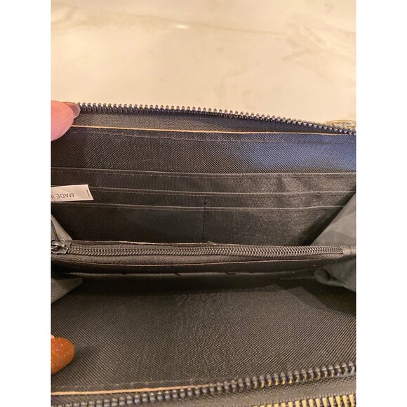 Crossbody Wristlet Wallet Pocketbook Purse Zip Around Black Crocodile Print - Picture 11 of 12